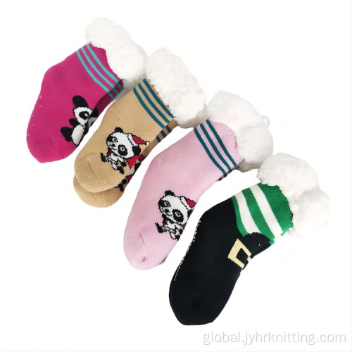 Childrens Slipper Socks With Grips Kids Warm Fuzzy Thick Plush Slipper Socks Manufactory